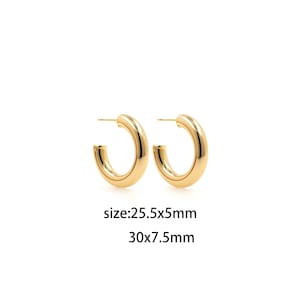 18K Gold Filled Thick Hoop Earrings,Dainty Earrings,Gold Earrings,Minimalist Earrings,Everyday Earrings
