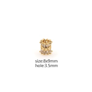 18K Gold Filled Cylindrical Spacer Beads,Barrel Spacer Beads,DIY Jewelry Making Supply