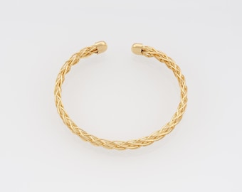 18K gold filled gevlochten armband-gouden armband-sierlijke gedraaide armband-alledaagse armband-verstelbare armband-cadeau voor haar