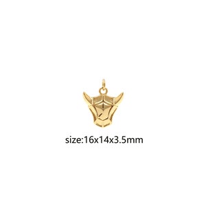 18K Gold Filled Cow Pendant,Dainty Animal Charm Earrings Necklace for DIY Jewelry Making Supply