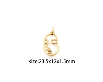 18 kt gold filled geometrische hanger, geometrische bedel oorbellen ketting voor het maken van sieraden