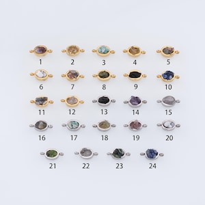 18K Gold Filled Oval Connector,Natural Stone Oval Charm Necklace Bracelet for DIY Jewelry Making Supply