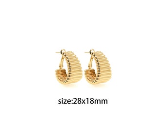 18K Gold Filled Geometric Hoop Earrings,Dainty Hoops,Round Huggie Hoops,Minimalist Earrings