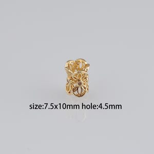10Pcs 18K Gold Filled Barrel Spacer Beads,CZ Micro Pave Barrel Spacer Beads,DIY Jewelry Making Supply