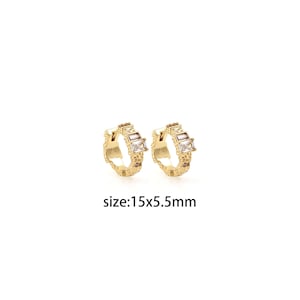 18K Gold Filled CZ Hoop Earrings,Dainty Hoop Earrings,Minimalist Earrings,Gold Hoop Earrings,Huggie Earrings