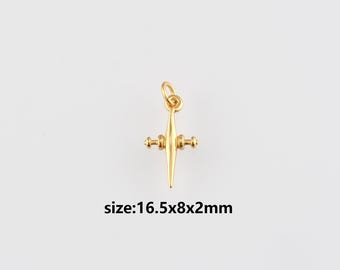 24K Gold Filled Cross Pendant,Dainty Religious Charm Earrings Necklace for DIY Jewelry Making Supply