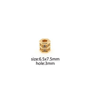 18K Gold Filled Hexagon Spacer Beads,Dainty Hexagon Spacer Beads,DIY Jewelry Making Supply