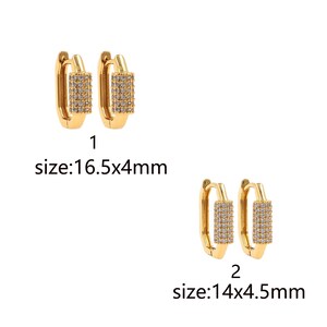 18K Gold Filled Oval Hoops Earrings,CZ Micor Pave Rectangular Hoops,Gold Huggies Hoop Earrings,Minimalist Earrings