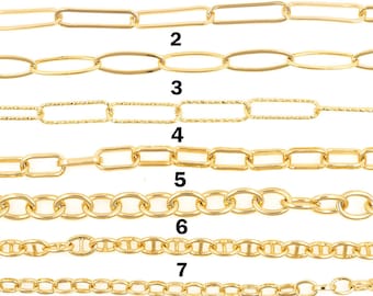 18K Gold Filled Paper Clip Chain Necklace,Dainty Link Chain,Gold Oval Chain Necklace for Women DIY Jewelry Making Supply