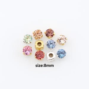 84pcs Multiple Colors Available Round Crystal in Claw,Sew-On Rhinestone,DIY Clothing Making Supply