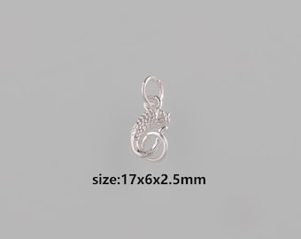 Collier avec pendentif en forme de poisson vertical en argent sterling 925, Argent sterling, Pas de gemme