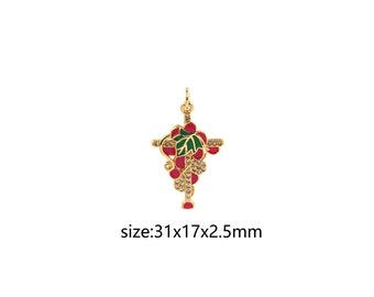 Colgante de cruz relleno de oro de 18 quilates, collar de pendientes con dije religioso Micro pavimentado de circonita cúbica para suministro de joyería DIY