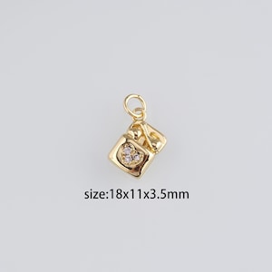 18K Gold Filled Earphone Pendant,Dainty Headphone Charm Earrings Necklace for DIY Jewelry Making Supply