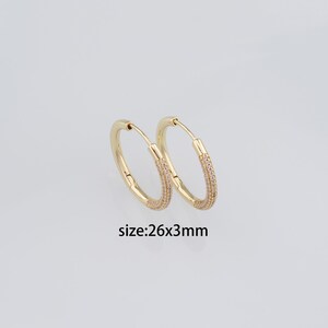 18K Gold Filled Round Hoop Earrings,Dainty Hoops,CZ Round Huggie Hoops,Minimalist Earrings