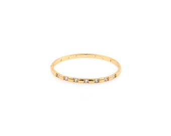 Bracelet jonc en or 18 carats-bracelet en or-bracelet en zircons-bracelet de tennis-cadeau pour elle