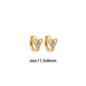 18K Gold Filled Butterfly Hoop Earrings,Dainty Insect Earrings,Minimalist Earrings,Gold Hoop Earrings,Huggie Earrings