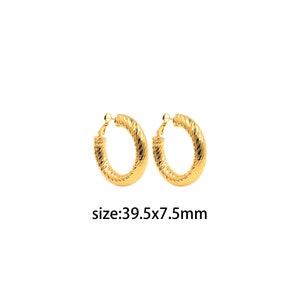 18K Gold Filled Thick Hoop Earrings,Dainty Earrings,Gold Earrings,Minimalist Earrings,Everyday Earrings
