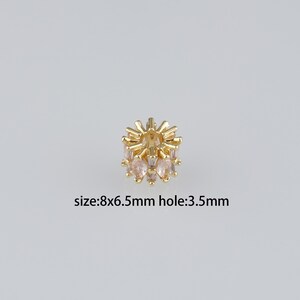 10Pcs 18K Gold Filled Cylinder Spacer Beads,CZ Micro Pave Barrel Spacer Beads,DIY Jewelry Making Supply