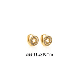 18K Gold Filled Star Hoops Earrings,Everyday Earrings,Minimalist Earrings,Dainty Hoops,Gift for Her