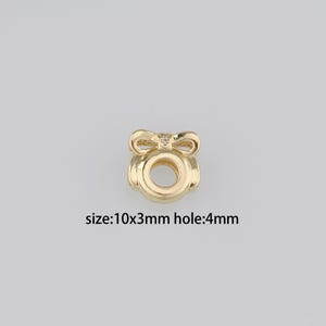 10Pcs 18K Gold Filled Bow Spacer Beads,Dainty Bow Spacer Beads,DIY Jewelry Making Supply