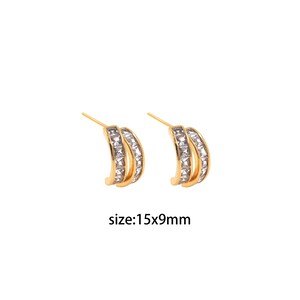 18K Gold Filled Wide Stud Earrings,Dainty Earrings,Everyday Earrings,Minimalist Earrings