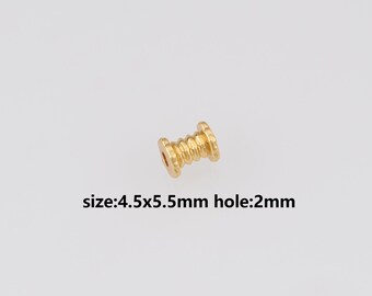 20Pcs 24K Gold Filled Cylinder Spacer Beads,Barrel Spacer Beads,DIY Jewelry Making Supply