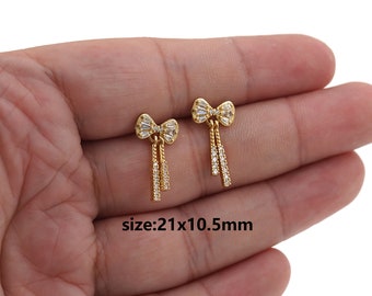 18K Gold Filled Bogen Ohrstecker,Zierliche Bogen Ohrringe,Ohrringe für den Alltag,Minimalist Ohrringe