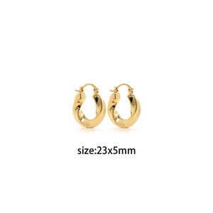 18K Gold Filled Twisted Hoop Earrings,Thick Earrings,Minimalist Earrings,Gold Hoop Earrings
