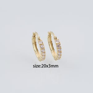18K Gold Filled CZ Hoops Earrings,Gold Hoops,Dainty Hoops Huggie,Gold Huggies Hoop Earrings,Minimalist Earrings