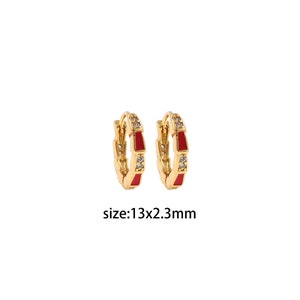 18K Gold Filled CZ Earrings,Dainty Zirconia Earrings,Gold Hoops,Dainty CZ Hoops Huggie
