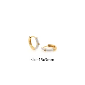 18K Gold Filled Simple Round Earrings,Dainty Enamel Earrings,Minimalist Enamel Earrings,Gold Hoop Earrings,Huggie Earrings