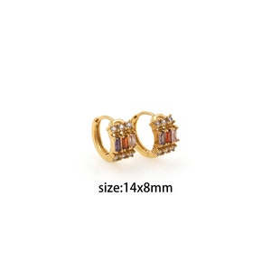 18K Gold Filled CZ Hoop Earrings,Dainty Hoop Earrings,Minimalist Earrings,Gold Hoop Earrings,Huggie Earrings