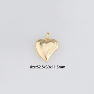 18K Gold Filled Heart Pendant,Heart Charm Earrings Necklace for DIY Jewelry Making Supply