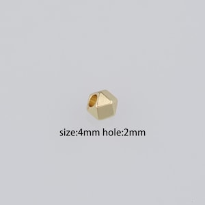 5pcs 18K Gold Filled Hexagon Spacer Beads,Dainty Hexagon Spacer Beads,DIY Jewelry Making Supply