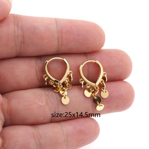 18K Gold Filled Disc Tassel Earrings,Tassel Earrings,Everyday Earrings,Minimalist Earrings