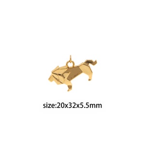Ciondolo leone riempito in oro 18 carati, collana di orecchini con ciondolo leone di carta delicata per la fornitura di gioielli fai-da-te