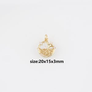 18K Gold Filled Whale Tail Anhänger, zierliche Whale Tail Charm Ohrringe Halskette für die DIY Schmuckherstellung Versorgung