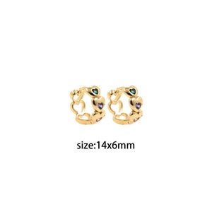 18K Gold Filled Heart Earrings,Dainty Zirconia Earrings,Gold Hoops,Dainty CZ Hoops Huggie