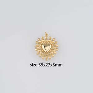 18K Gold Filled Heart Pendant,Dainty Heart Charm Earrings Necklace for DIY Jewelry Making Supply