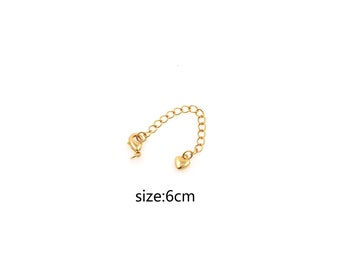 18K Gold Filled Verlängerungskette für Halsketten-Armband-Versorgungsmaterial-Verschlüsse Verlängerungskarabiner-Verschlüsse mit Gold Verlängerungskettchen