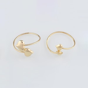 18K Gold Filled Heart Bangle-Cuff Bracelet-Dainty Bracelet-Everyday Bracelet-Adjustable Bracelet-Gift for Her