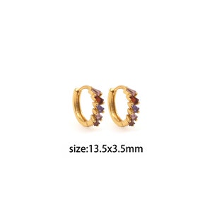18K Gold Filled CZ Hoop Earrings,Dainty Hoop Earrings,Minimalist Earrings,Gold Hoop Earrings,Huggie Earrings