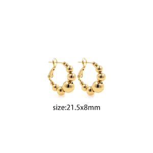 18K Gold Filled Beads Stud Earrings,Ball Earrings,Everyday Earrings,Minimalist Earrings,Gift for Her