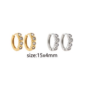 18K Gold Filled Heart Hoop Earrings,Gold CZ Hoops,Dainty Hoops Huggie,Dainty Zirconia Earrings,Gold Hoops