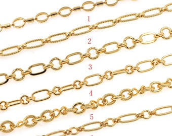 18K goud gevulde ronde ketting ketting, sierlijke ovale ketting, gouden paperclip ketting, gelaagde ketting voor vrouwen DIY sieraden maken aanbod