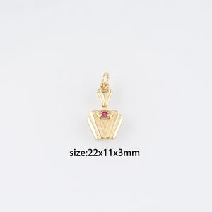 18K Gold Filled Vase Pendant,Dainty Vase Charm Earrings Necklace for DIY Jewelry Making Supply