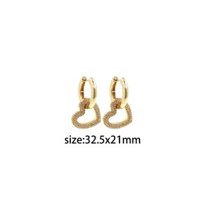 18K Gold Filled Heart Hoop Earrings,Heart Earrings,Everyday Hoops,Minimalist Earrings
