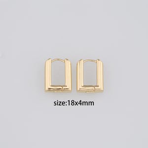18K Gold Filled Rectangle Hoops Earrings,Dainty Hoops,Gold Huggies Hoops,Minimalist Earrings,Gift for Her