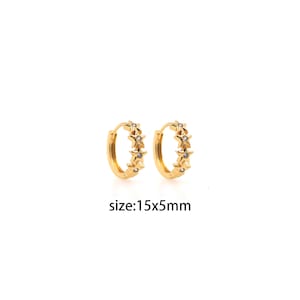 18K Gold Filled Star Hoop Earrings,Dainty Hoops,Gold Huggie Hoops,Minimalist Earrings