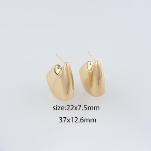 18 kt gold filled dikke oorringen, sierlijke oorbellen, gouden oorbellen, minimalistische oorbellen, alledaagse oorbellen